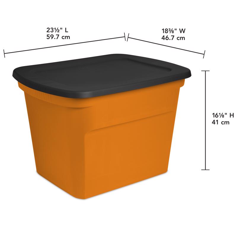 Sterilite 18 gal Orange Storage Tote 16.12 in. H X 23.5 in. W X 18.37 in. D Stackable