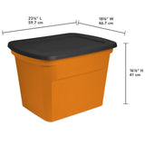Sterilite 18 gal Orange Storage Tote 16.12 in. H X 23.5 in. W X 18.37 in. D Stackable