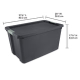 Sterilite 34 gal Gray Storage Tote w/Latching Lid 17.25 in. H X 31.62 in. W X 20 in. D Stackable