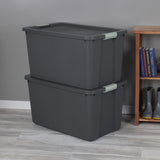 Sterilite 34 gal Gray Storage Tote w/Latching Lid 17.25 in. H X 31.62 in. W X 20 in. D Stackable