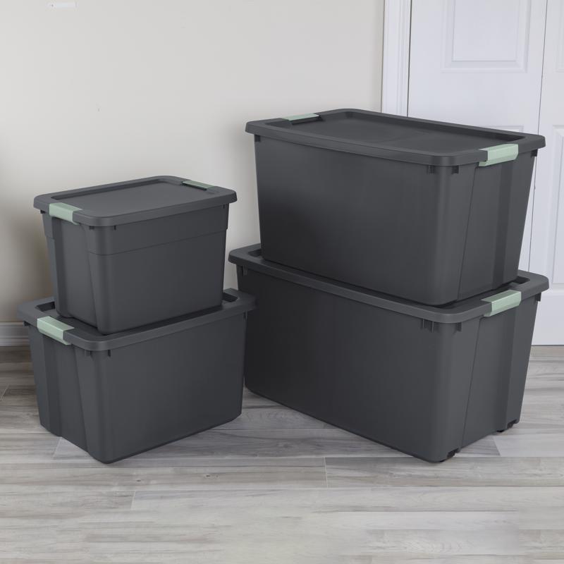 Sterilite 34 gal Gray Storage Tote w/Latching Lid 17.25 in. H X 31.62 in. W X 20 in. D Stackable