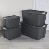 Sterilite 34 gal Gray Storage Tote w/Latching Lid 17.25 in. H X 31.62 in. W X 20 in. D Stackable