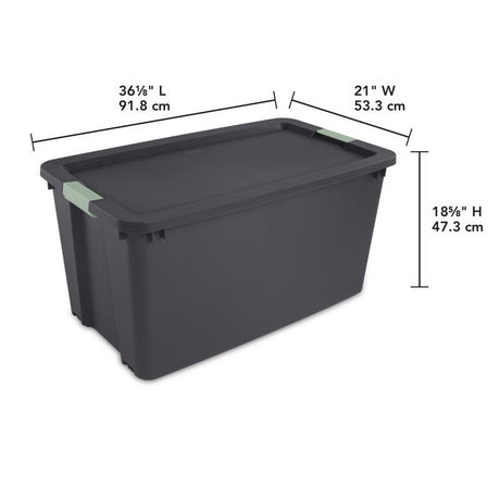 Sterilite 45 gal Gray Storage Tote w/Wheels 18.62 in. H X 36.12 in. W X 21 in. D Stackable