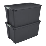 Sterilite 45 gal Gray Storage Tote w/Wheels 18.62 in. H X 36.12 in. W X 21 in. D Stackable