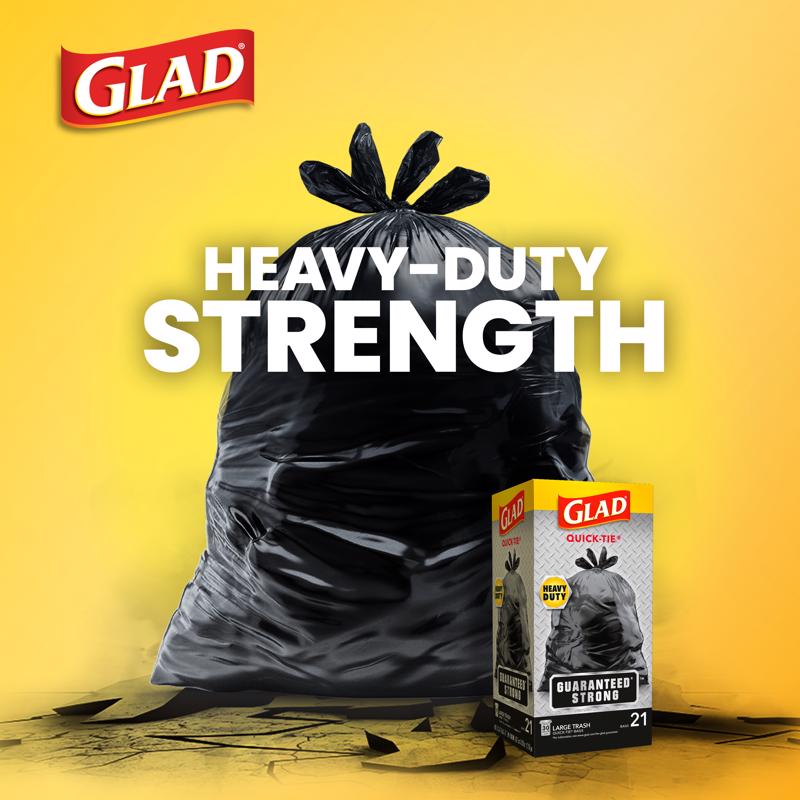 Glad 30 gal Trash Bags Quick Tie 1 pk