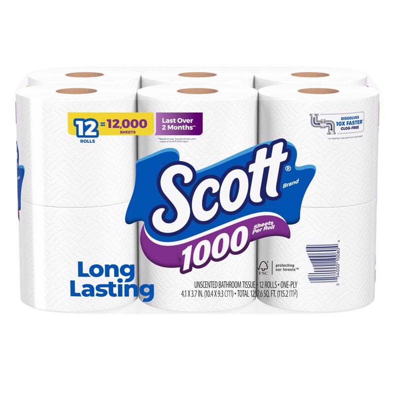 TOILET PAPR 1000SHT 12RL