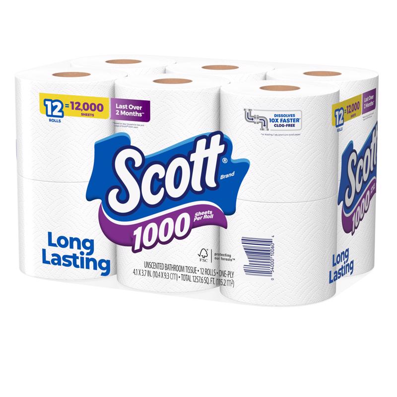 Scott Toilet Paper 12 Rolls 12000 sheet