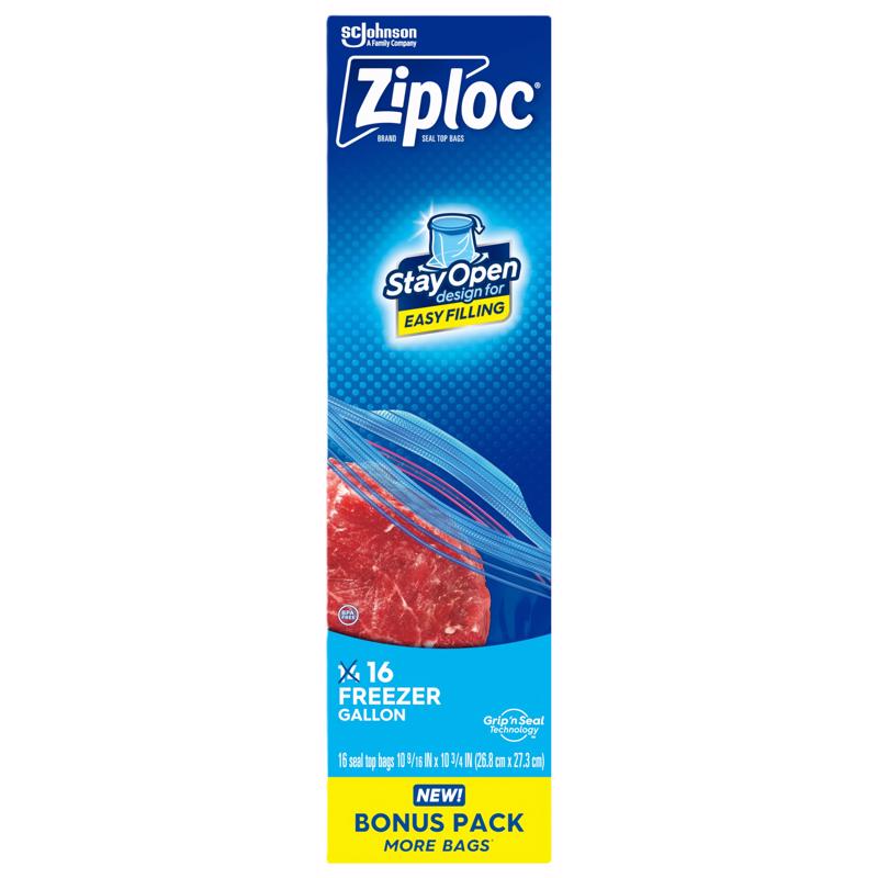 Ziploc Grip 'n Seal Technology Clear Freezer Bag 16 pk