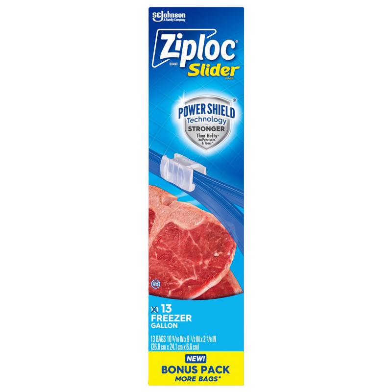 Ziploc Grip 'n Seal Technology Clear Storage Slider Bag 13 pk