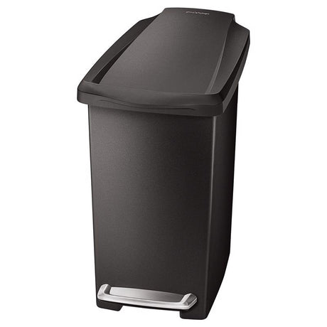 Simplehuman 10 L Black Plastic Step Trash Can
