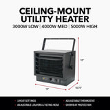 Perfect Aire Fan Forced Garage Heater 17060 BTU