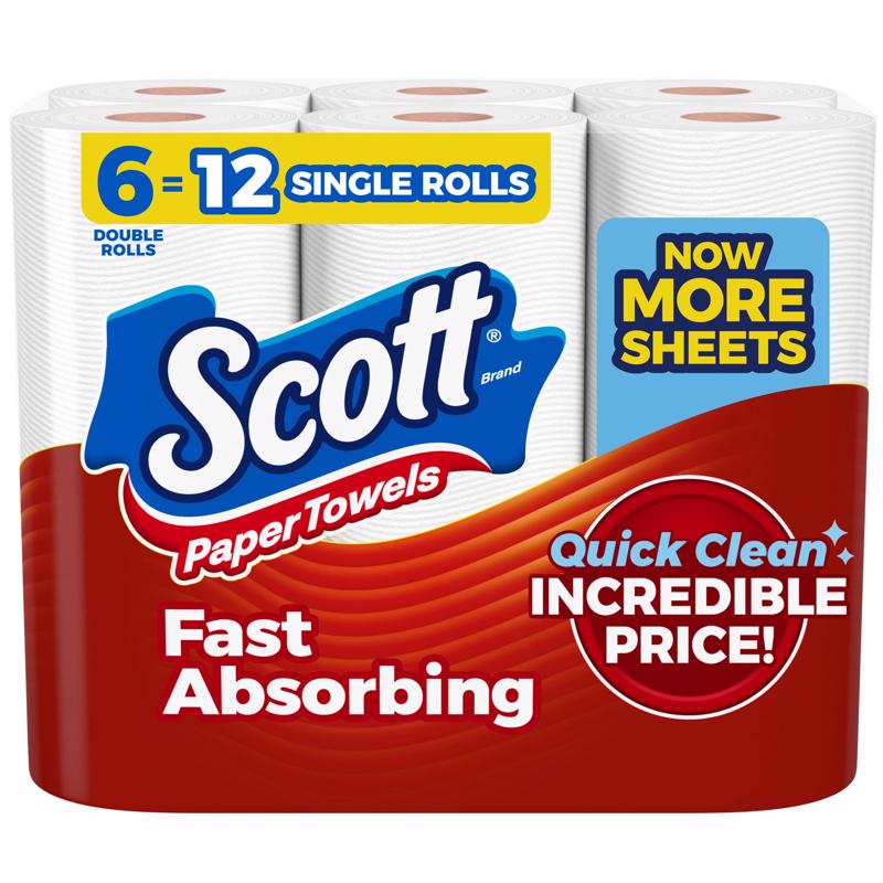 Scott Paper Towels 108 sheet 1 ply 6 pk