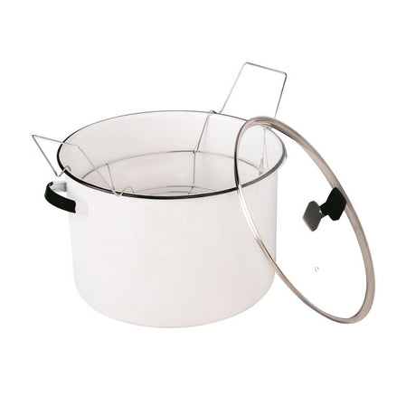 Granite Ware Ceramic Over Steel Canner 21 qt White