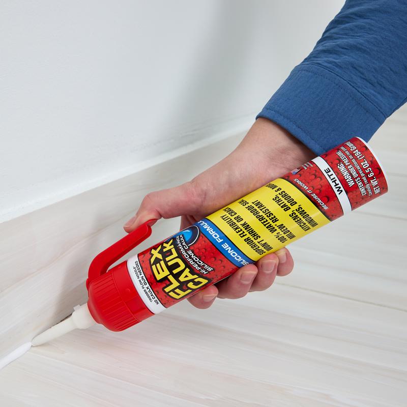 Flex Seal Family of Products Flex Caulk White Silicone All Purpose Caulk Sealant 6.5 oz