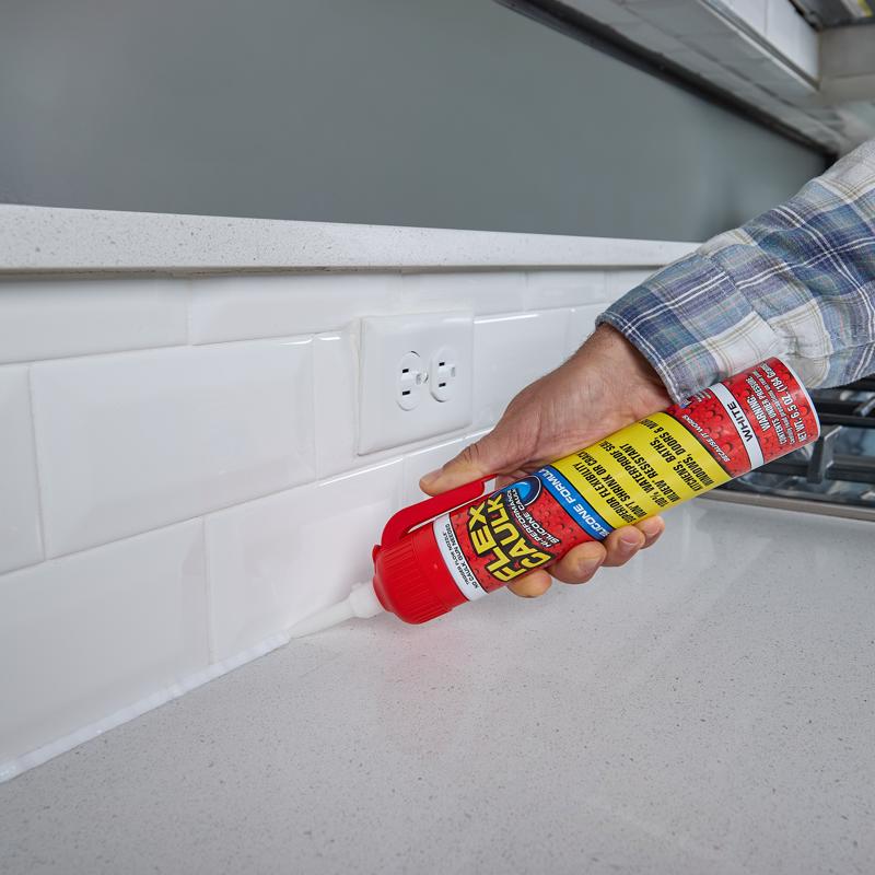 Flex Seal Family of Products Flex Caulk White Silicone All Purpose Caulk Sealant 6.5 oz