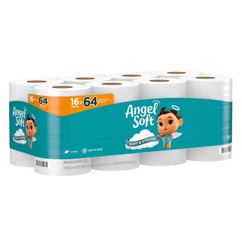 Angel Soft Toilet Paper 16 Rolls 320 sheet