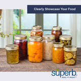 Superb Arglass Wide Mouth Canning Jar 16 oz 12 pk