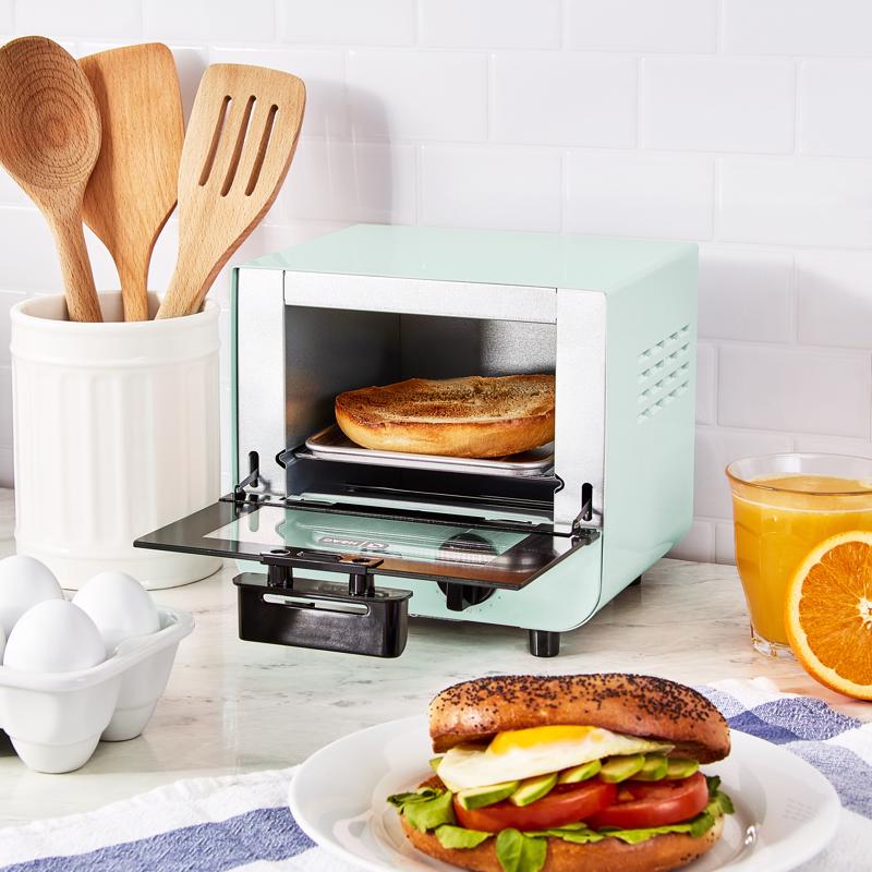 Dash Metal Blue Toaster Oven 7 in. H X 6 in. W X 8 in. D