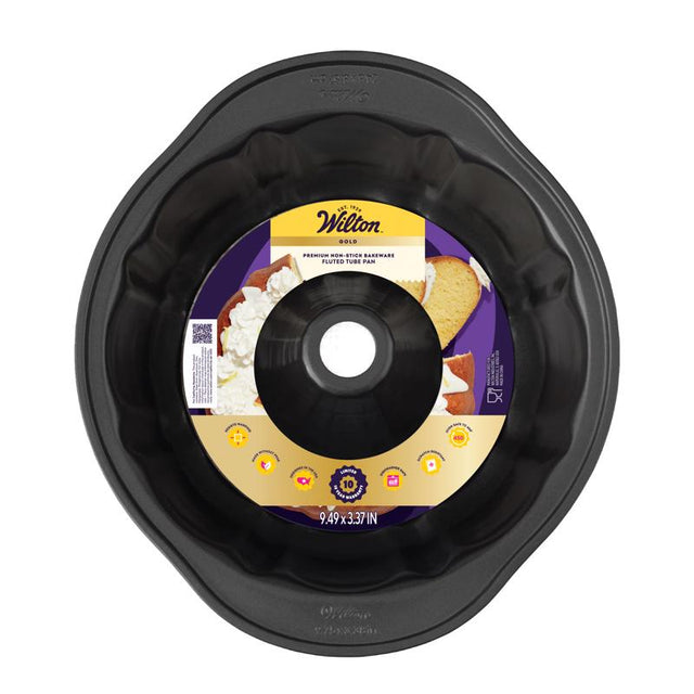 Wilton Gold 3 in. W X 9 in. L Fluted Tube Pan Black 1 pc