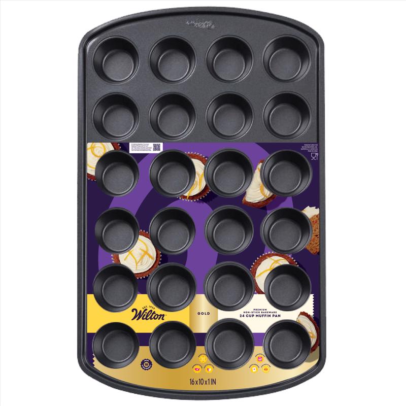 Wilton Gold 10 in. W X 16 in. L Mini Muffin Pan Black 1 pc