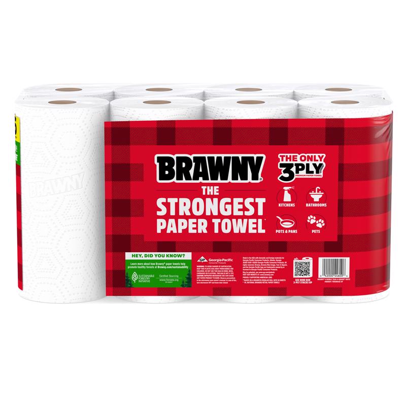 Brawny Paper Towels 76 sheet 3 ply 8 pk