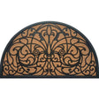 Direct Home Textiles Goup 18 in. W X 30 in. L Black/Brown Half Circle Rubber Door Mat