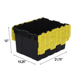 Ramtuff Black/Yellow Hinged-Lid Tote Stackable