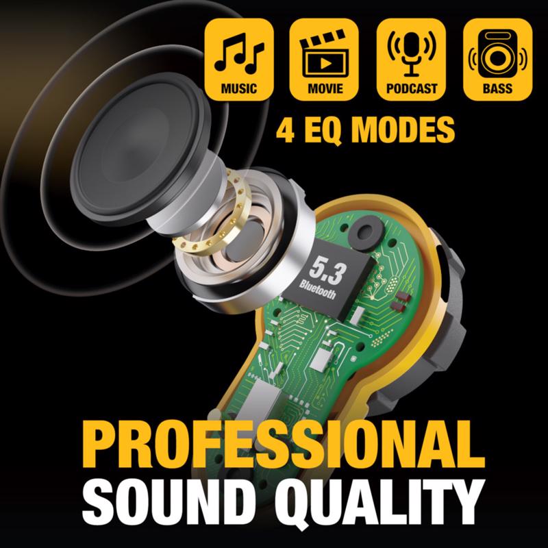 DeWalt Wireless Bluetooth Earbuds w/Charging Case