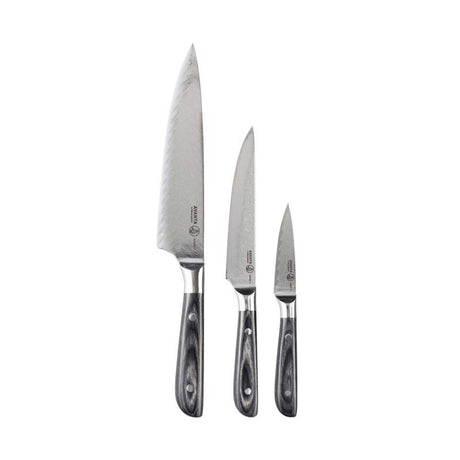 Messermeister Avanta Damascus n/a in. L Steel Knife Set 3 pc