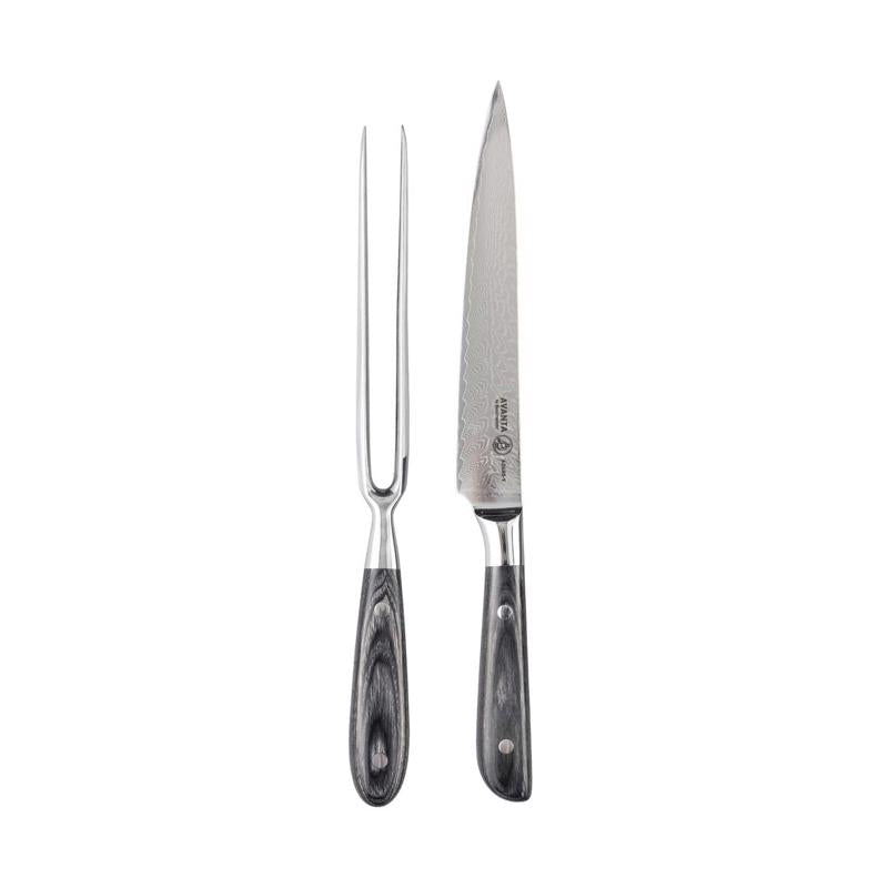 Messermeister Avanta Damascus n/a in. L Steel Carving Carving Set 2 pc