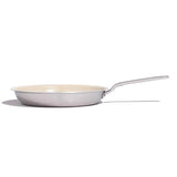Made In Cookware Ceramic/Stainless Steel Fry Pan 12 in. Silver/White