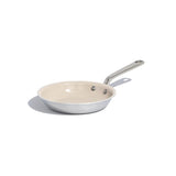 Made In Cookware Ceramic/Stainless Steel Fry Pan 8 in. Silver/White