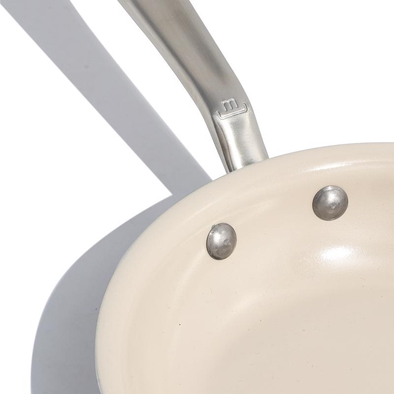 Made In Cookware Ceramic/Stainless Steel Fry Pan 8 in. Silver/White