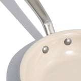 Made In Cookware Ceramic/Stainless Steel Fry Pan 8 in. Silver/White