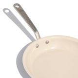 Made In Cookware Ceramic/Stainless Steel Fry Pan 10 in. Silver/White