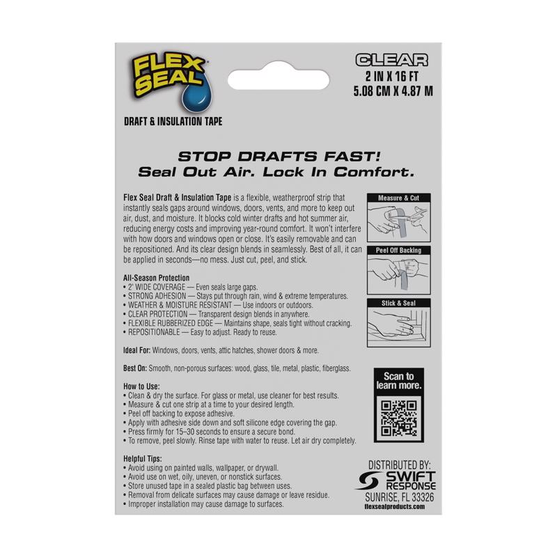 Flex Seal Family of Products 2 in. W X 16 ft. L Clear Sealing Tape