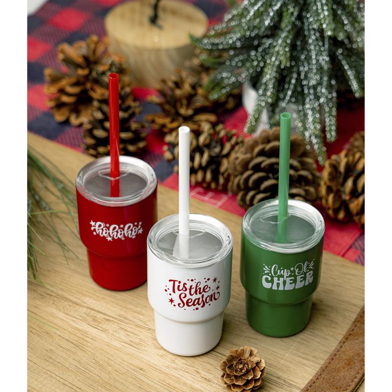 Santa's Lil Sippers Drinking Glass 1 pk