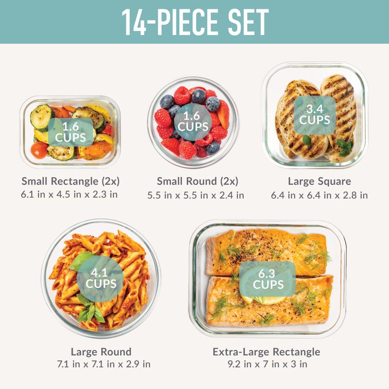 Bentgo Aqua Food Storage Container Set 7 pk