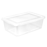 Sterilite 12 qt Clear/White Storage Box 5.375 in. H X 11.25 in. W X 16.5 in. D Stackable