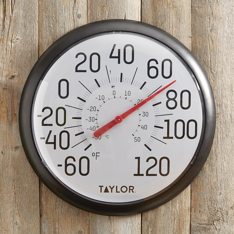 Taylor Decorative Dial Thermometer Plastic White 13.25 in.