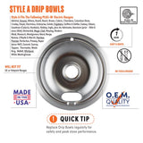 Range Kleen Steel Drip Bowls 8 in. W