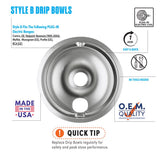 Range Kleen Steel Drip Bowls 6 in. W