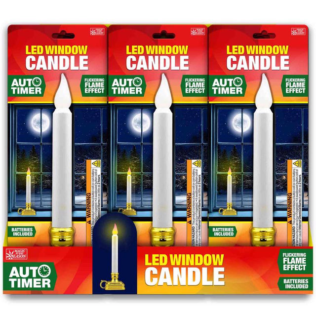 Magic Seasons White NA Scent Plastic Window Candle Flameless Flickering Candle