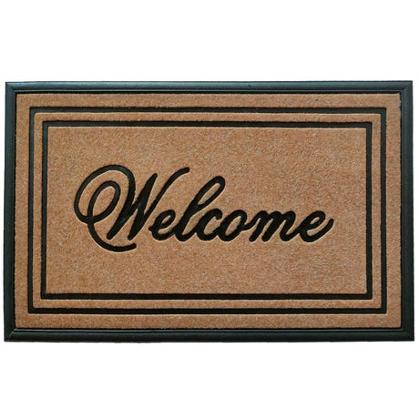 Direct Home Textiles Goup 18 in. W X 30 in. L Beige/Black Rubber Door Mat