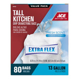 Ace 13 gal Fresh Kitchen Trash Bags Drawstring 80 pk