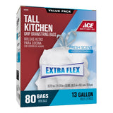Ace 13 gal Fresh Kitchen Trash Bags Drawstring 80 pk