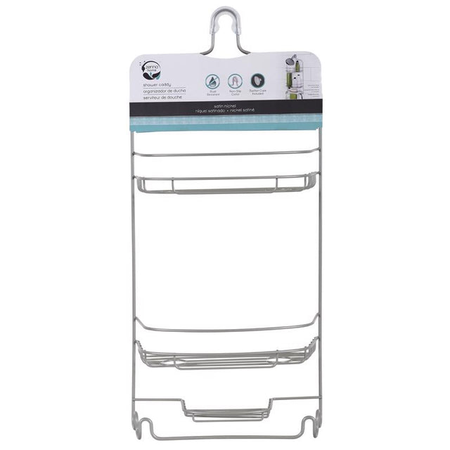 Zenna Home 24 in. H X 8 in. W X 5 in. L Satin Nickel Shower Caddy