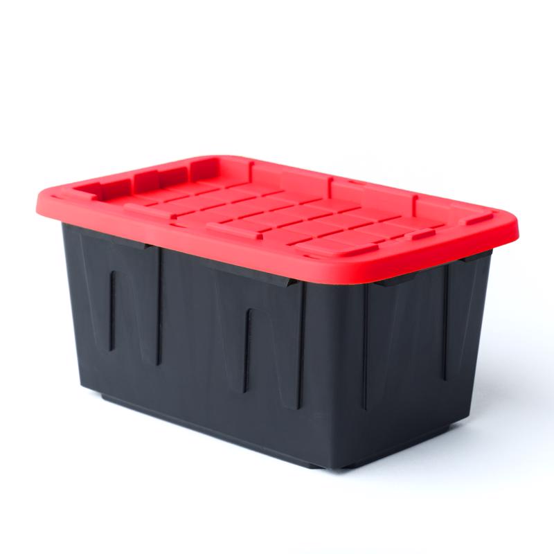 Teeny Tough Box Black/Red Storage Tote Stackable