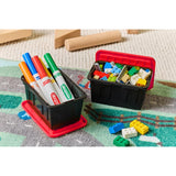 Teeny Tough Box Black/Red Storage Tote Stackable