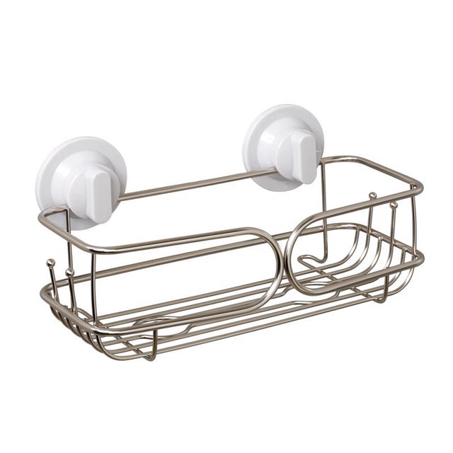 Zenna Home Chrome Silver Stainless Steel Shower Basket